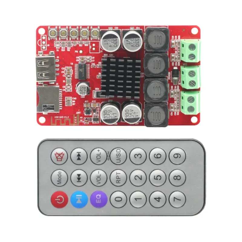 Placa amplificadora de potencia TPA3116, receptor de Audio Bluetooth, Control remoto de 2x50W, novedad