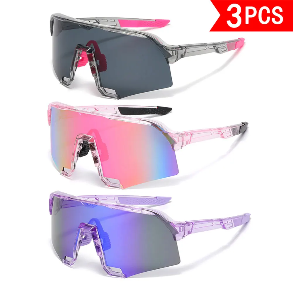 

3-Piece Set of New Trendy Large-Frame Glasses with High-Definition True-Coating Lenses, Stylish and Dreamy Colorful Colors, Unisex, Suitable for Various Occasions