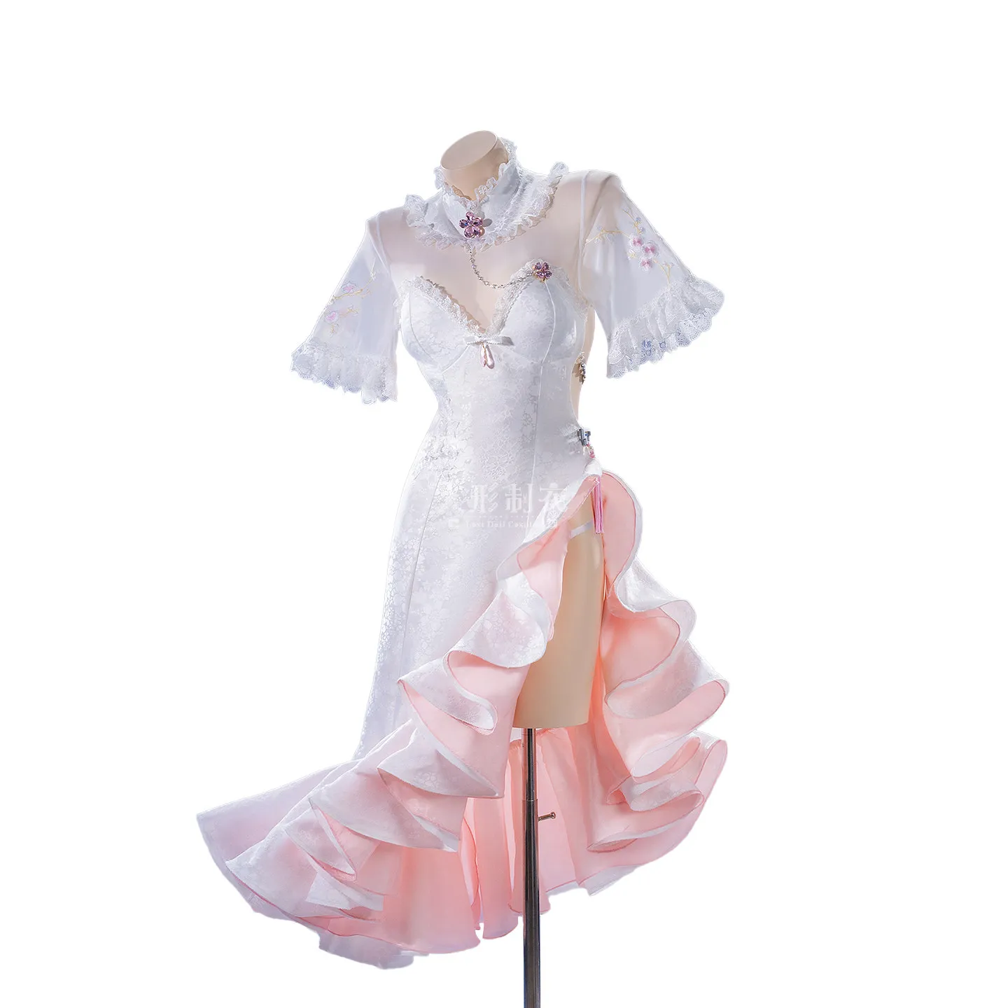 Dorothy NIKKE Elegante Cheongsam Qipao con Temática de Flor de Durazno, Disfraz de Cosplay Completo para Mujer, Halloween, Comic Con, Juego de Roles