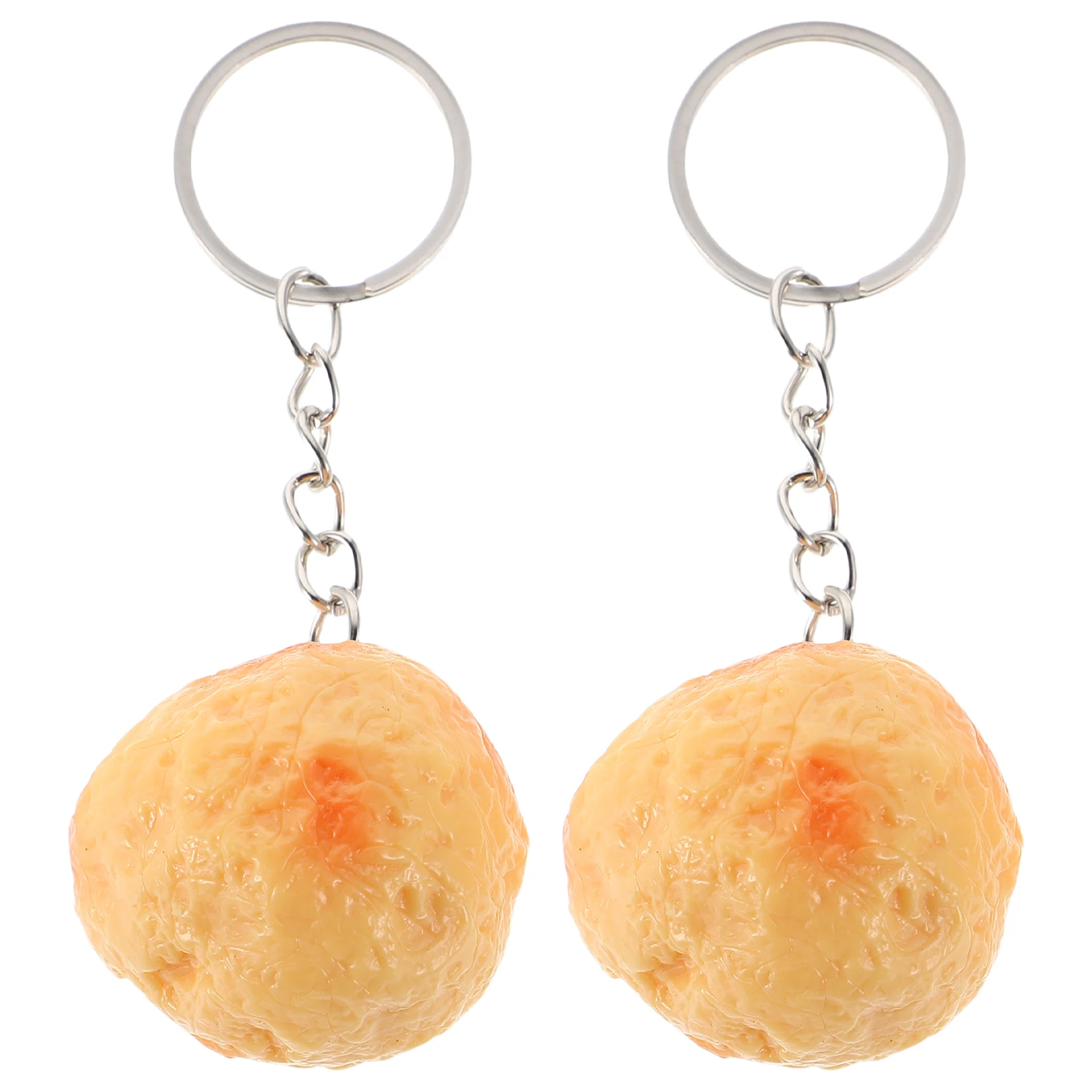 

2pcs Keychain Realistic Food Toys Kids Kitchen Play Food Key Ring Charm Charm Easy Clean Quality