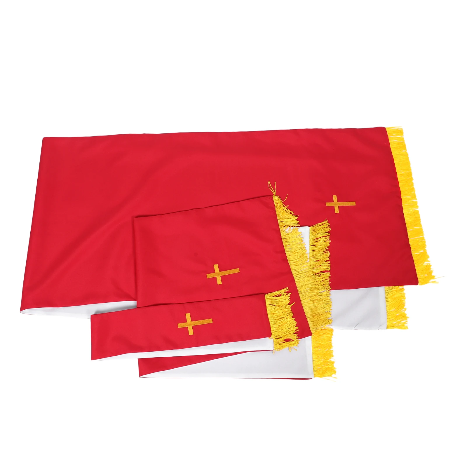 

Pastor Table Cloth Reversible Liturgical Vestment Set for Protestant Church Communion Decoration Embroidered Christian Motifs