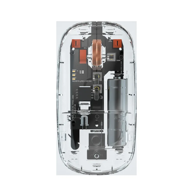 

Transparent mouse button mute wireless mouse suitable for mobile phones, tablets, three-mode connection Bluetooth mouse