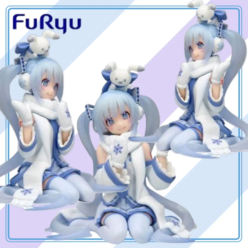 

【100% оригинал】FURYU Piapro Персонажи Хацунэ Мику Кролик Юкина - Фигурка стопора для лапши - Снег, Небесный город Ver. Подарки Игрушки Модель