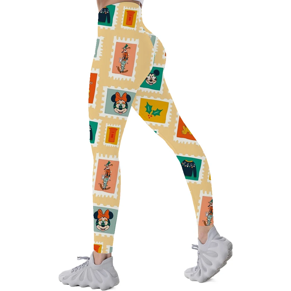 3D 인쇄 레깅스 푸시 업 레깅스 스포츠 여성 피트니스 러닝 바지 만화 미키 마우스 인쇄 스타일 소녀 레깅스 ﻿