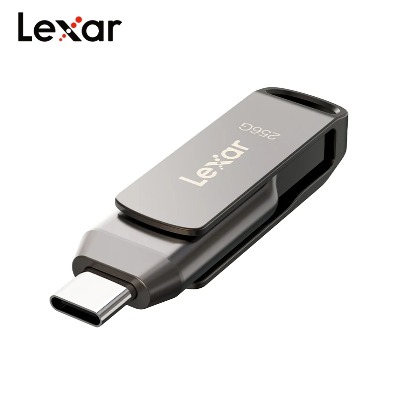 Original Lexar USB 3.1 Pen Drive Type-C Flash Memory Drive 32GB 64GB 128GB 256GB D400 130MB/s Metal Pendrive for Phone Laptop