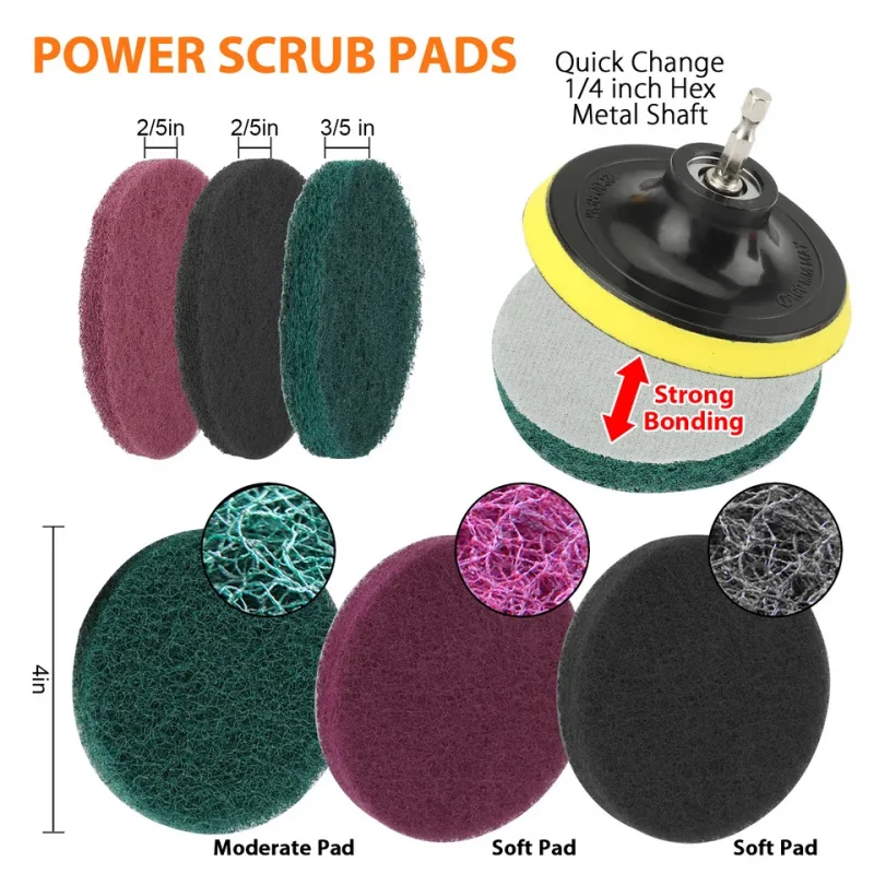 14pcs-set 60sets-ctn 4-Inch round Buffing Pads Car Polishing & Waxing for Drill Sponge Kit & Floor Polisher