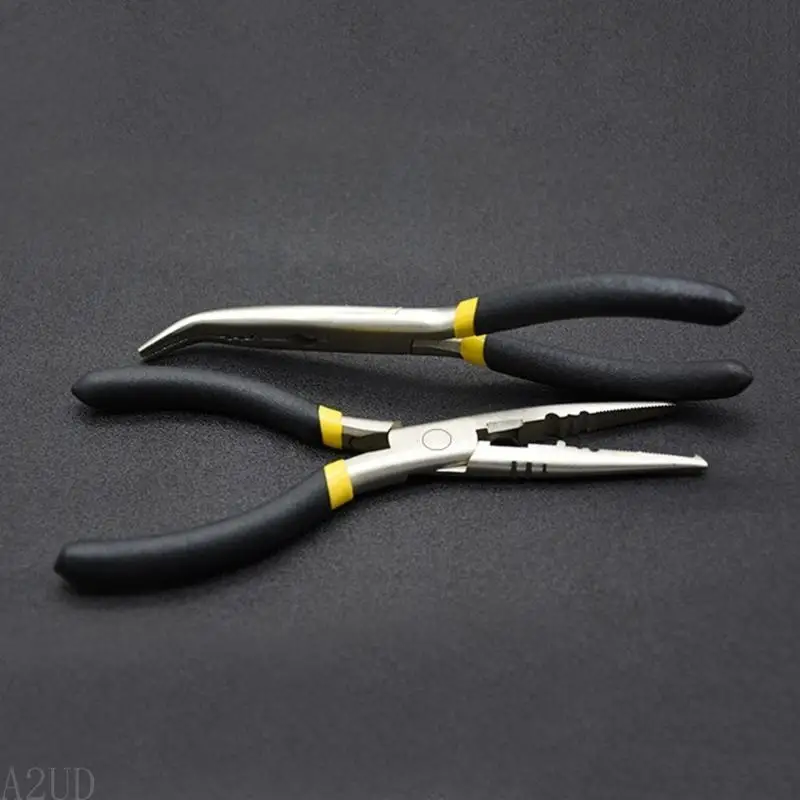 A2UD Fishing Pliers Wire Cutter Saltwater Freshwater Angler Plier Bent/Straight Nose