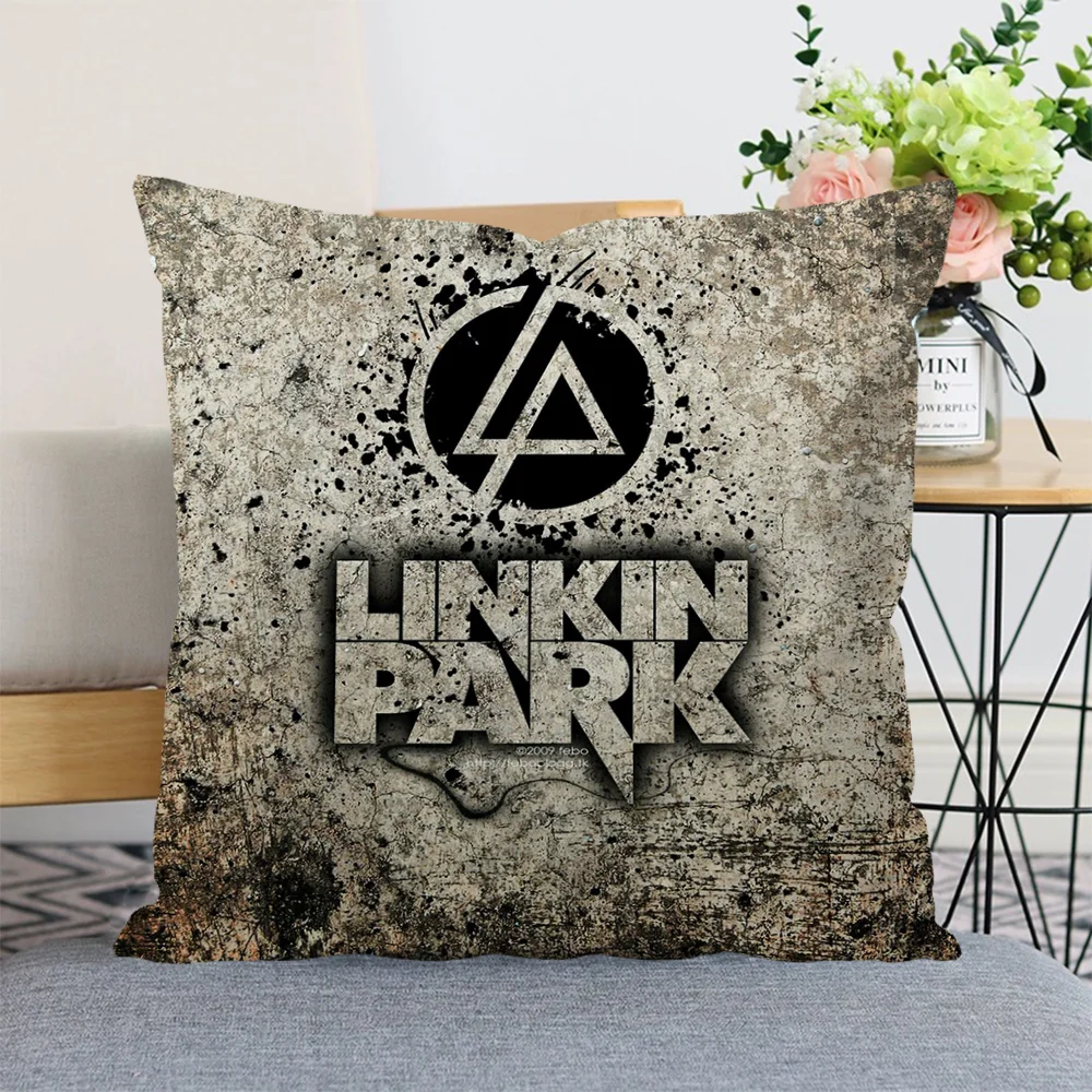 Silk Pillowcase 100% Linkin Park Case for Pillow Cases 45x45 Cushions Cover Decorative Cushion Cover 30x50 Rectangular Covers