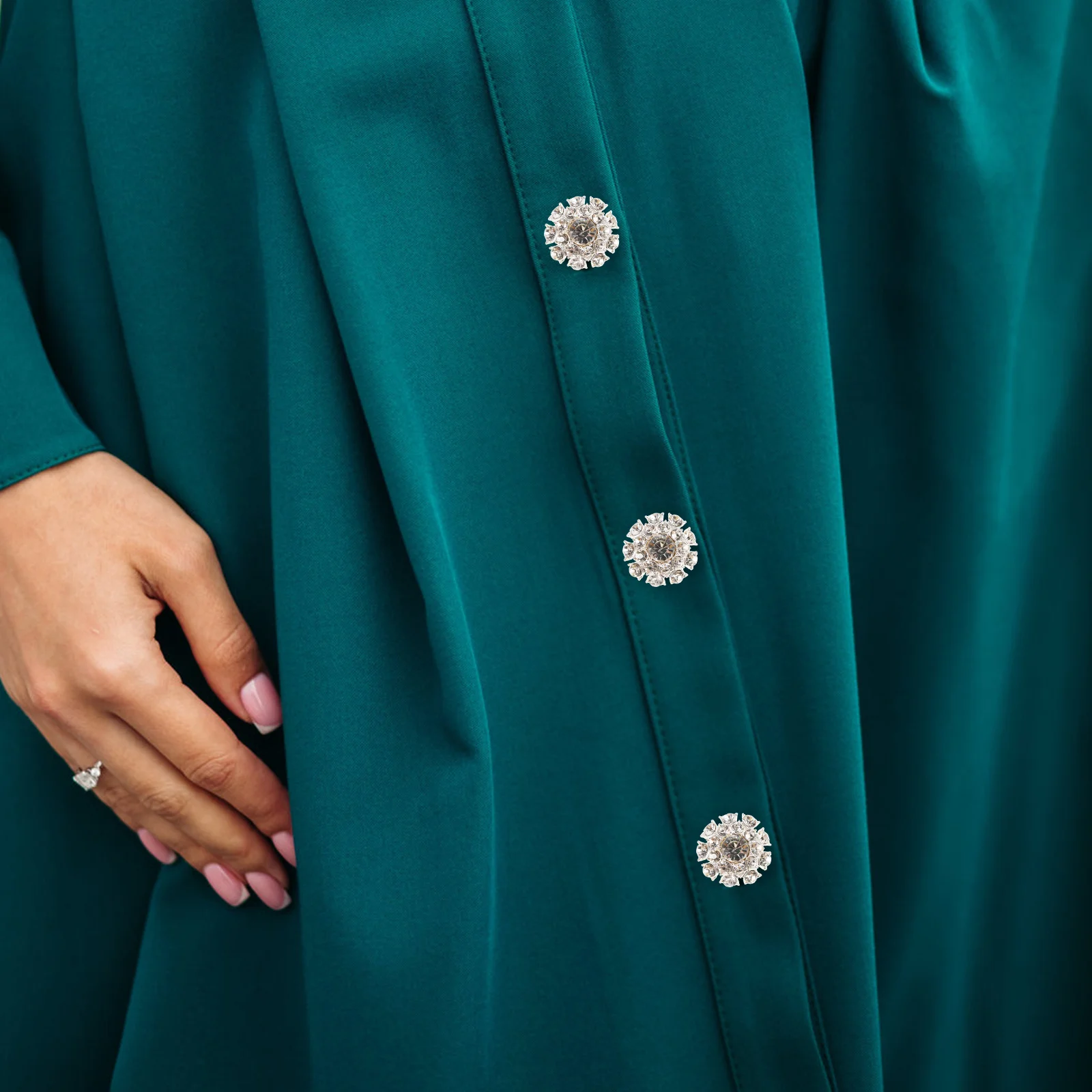 

10Pcs Rhinestone Button Elegant Flower Shape Decorative Clothes Sewing Accessories Replacement DIY Craft Buttons