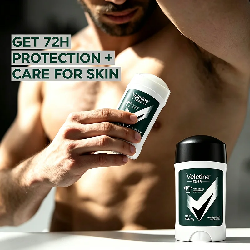 Men Deodorant Stick, 72H Long Lasting Sport Scent, Underarm Odor Control