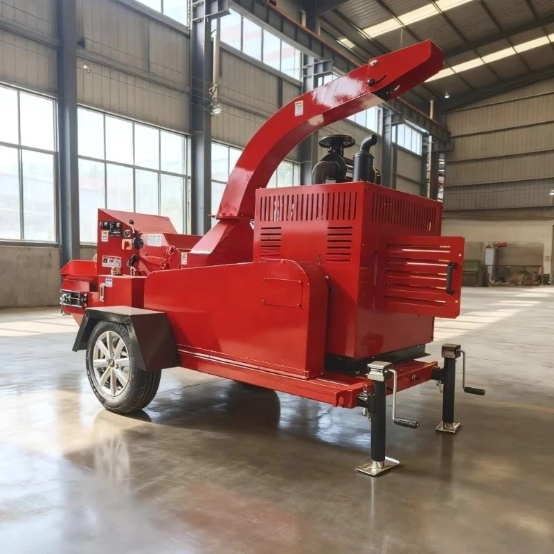Large Log Wood Chipper 30cm Diameter Crushing Capacity Self-powered Mobile Shredder Custom Moving Structure for Field Operation