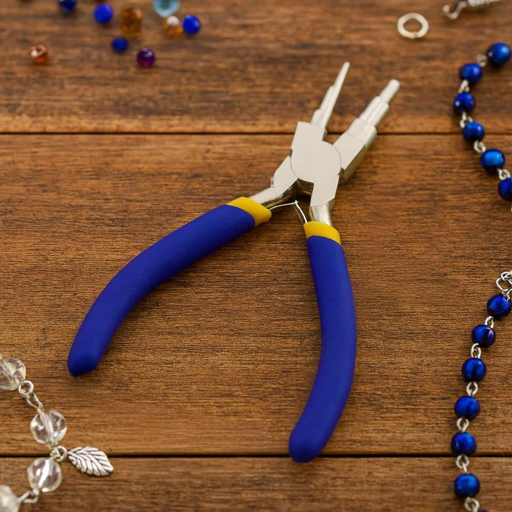 6-in-1 Carbon Steel Round Nose Jewelry Pliers, Multi-Function DIY Tool for Earring Hooks, Bracelet, Necklace Repair and Craft image 5