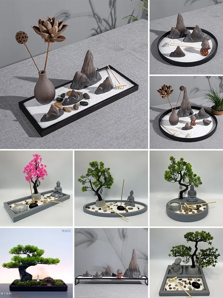 Buddha Zen Sand Table Rockery Desk Decoration Restaurant Office Desktop Micro Landscape Halloween Sand Table Decoration