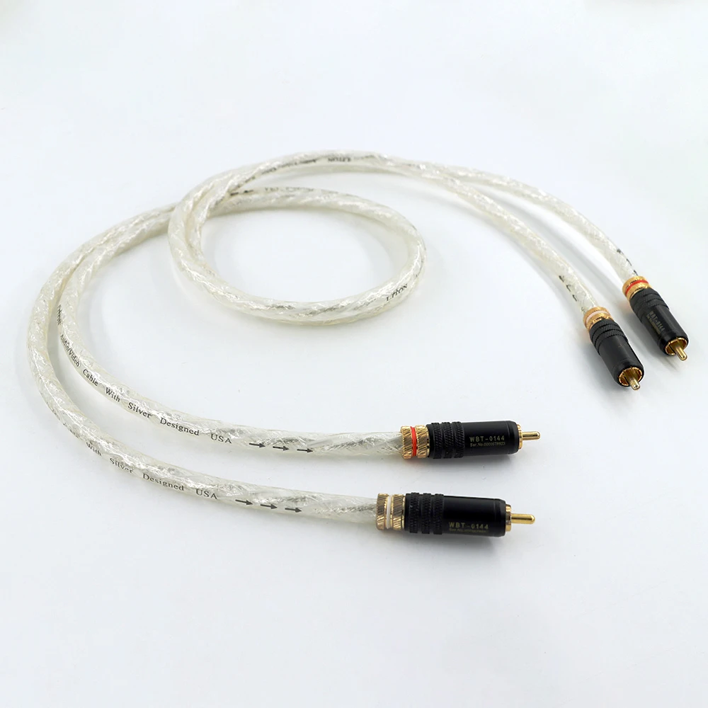 Liton silver-plated signal cable with WBT plug, double-core double-layer shielding and shielding DIY audio cable balance cable