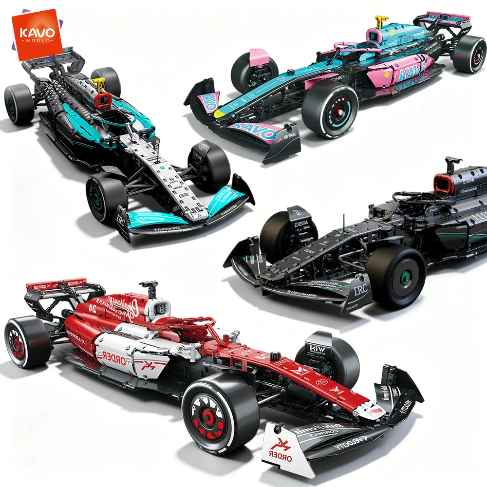 KAVOWORLD 1:8 Raceauto Bouwstenenset Flexibele Besturing Openbare Achterklep Bureaudecoratie voor Stressverlichting en Verbindende Activiteiten - afbeelding 2