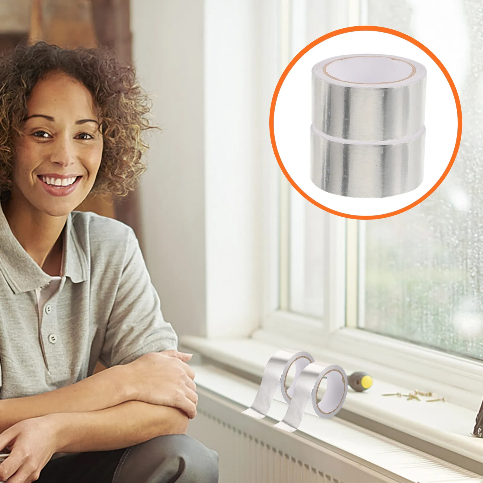 

2 Rolls High Temperature Aluminum Foil Tape For Insulation Sealing Ductwork Repair Dryer Vent Metal Patching Heavy Duty Roll