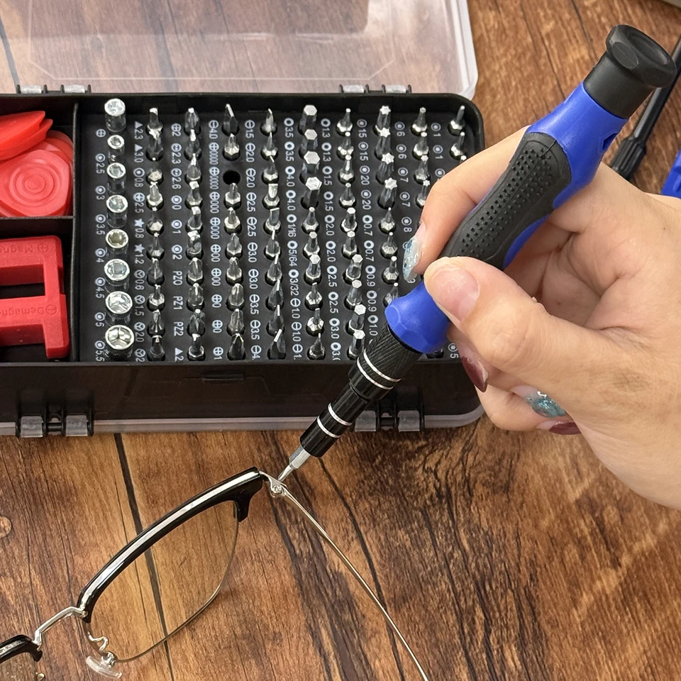 Kit de herramientas magnético profesional de reparación 115 en 1 destornillador de precisión multifuncional para teléfono, laptop, tablet, PC, reloj 5