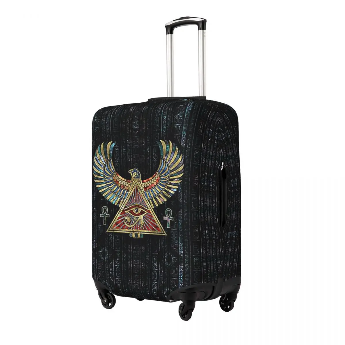 

Eye Of Horus Wadjet Gemstone And Gold Suitcase Cover Protection Elastic Travel Luggage Protector Covers for 18-32 Inch