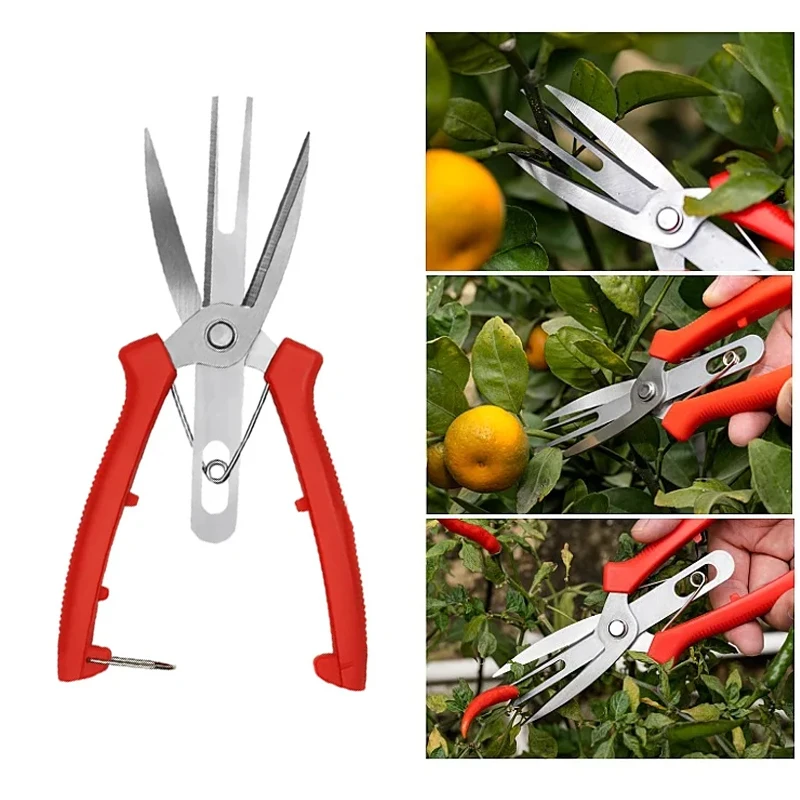 Imagem -06 - Tesoura de Jardinagem de Dois Gumes Tesoura de Poda para Desbaste de Árvores Frutíferas de Jardim Multiuso Tesoura de Colheita de Frutas Pcs