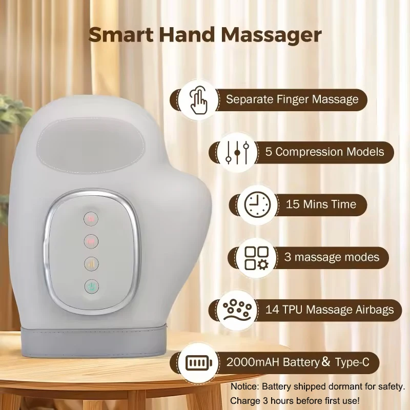 

Professional Hand Massager with Heat Compression Therapy, Pain Relief Glove, Arthritis & Wrist Carpal Tunnel Neuropathy Circulat
