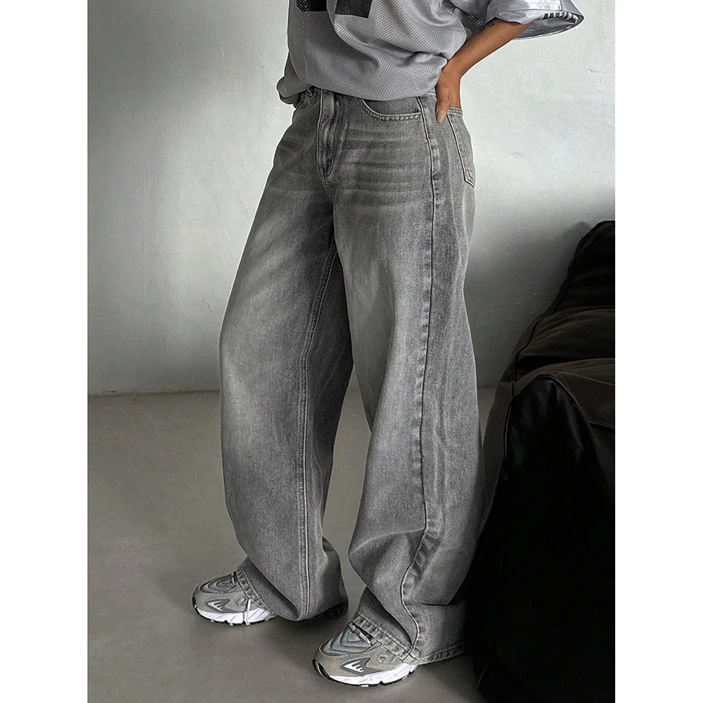 

Fashionable Retro Jeans for Women 2025 New Style Hanging Straight Tube Loose Fit High Waist Wide Leg Casual Pants Trendy