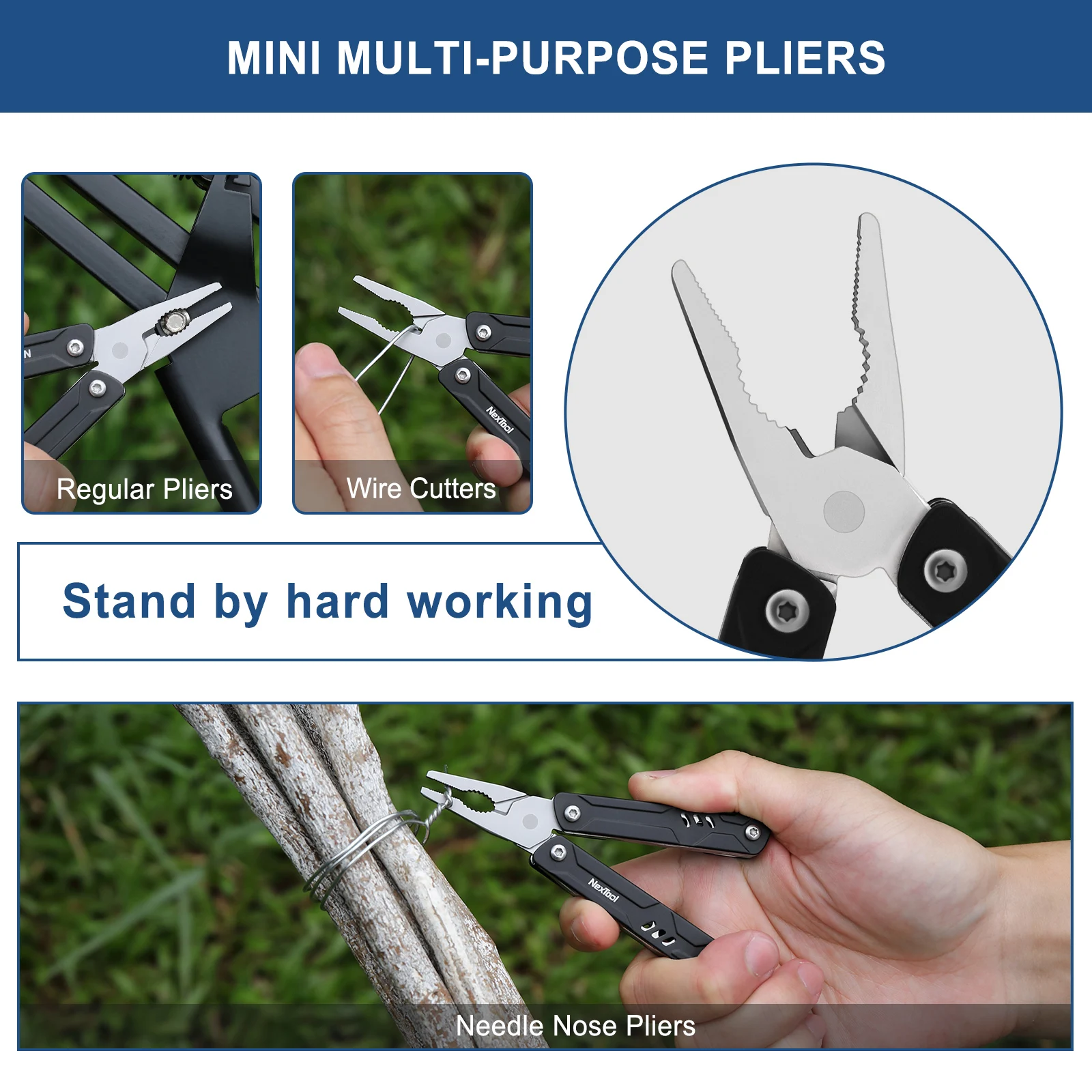 NexTool 10 In 1 Mini Sailor Pliers Lite Multi Tool Folding Scissors Screwdriver Portable EDC Outdoor Equipment Hand Tools