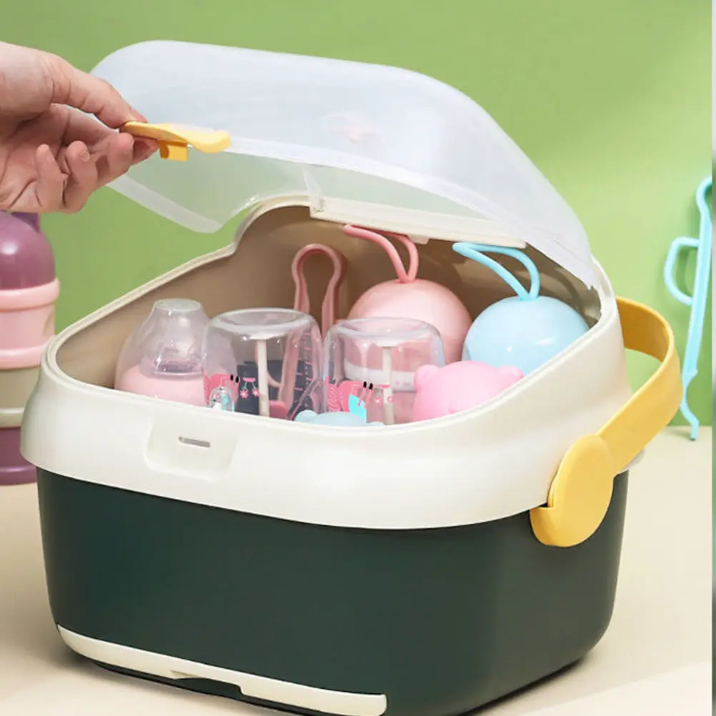 

1Pcs Baby Bottle Storage Box PP Multi-Functional Drying Rack Case for Bottles Pacifiers Feeding Supplies Organized Sealed