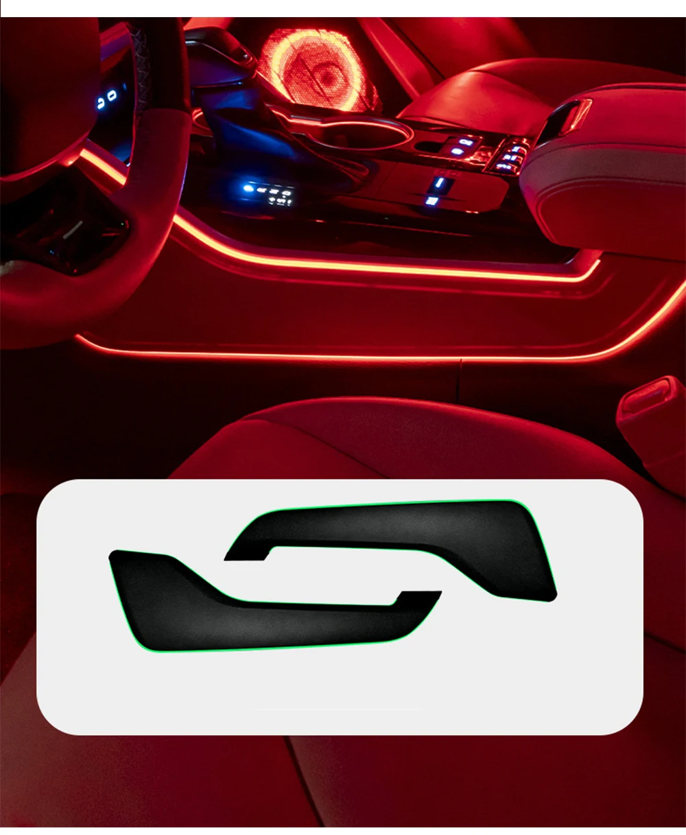 ترقية سيمفوني Led سيارة الداخلية المحيطة ضوء لتويوتا هايلاندر 2022-2025 جو قطاع اكسسوارات الديكور