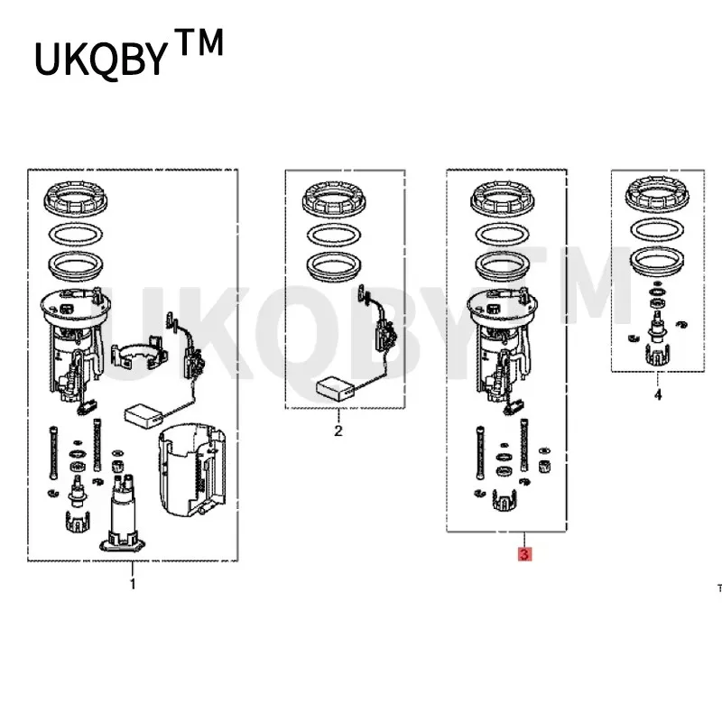 فلتر وقود السيارة 2007-Hon daA CCO RDC ROS STO URS PIR IOR CP1 CP2 مقصورة المضخة عنصر مضخة الوقود 17048TA0000