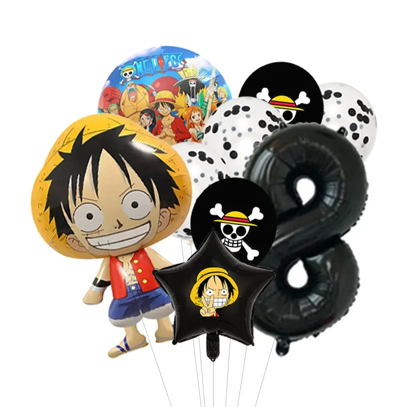 Anpassbarer One Piece Ballon-Bouquet Luffy Folienballon mit optionaler Altersauswahl für Jungen Anime-Geburtstag – Detail 9