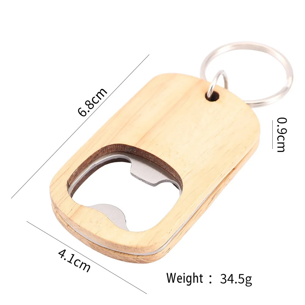 1PC Beers Bottle Opener Wooden Keychain for Wedding Car Logo Key Chain Vintage Personalize Wood Keyring - Image 4