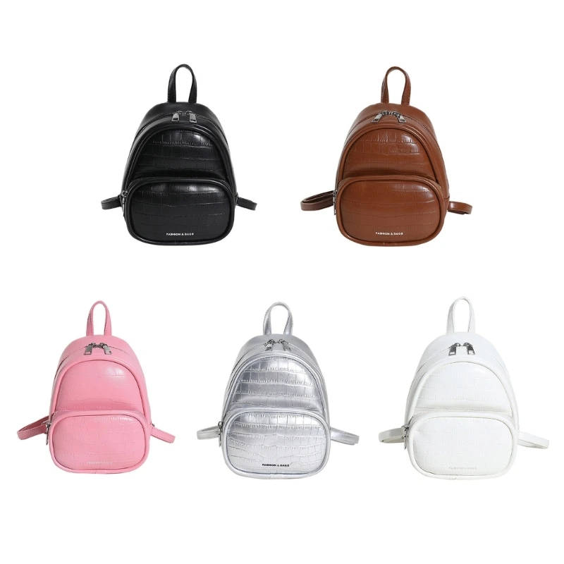 

Stylish and Compact School Bag Casual Backpack Leather Rucksack for Daily Use E74B