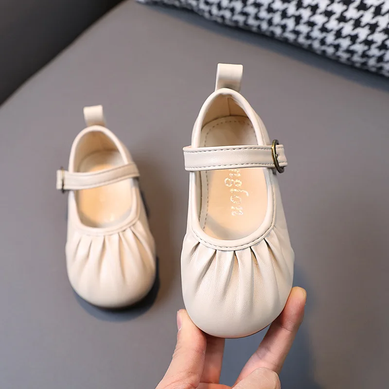 Baby Shoes 1-6 Years Old Non-slip Soft Soled Princess Shoes 2024 Spring Autumn New Single-shoe Small Leather Shoes Academy Style