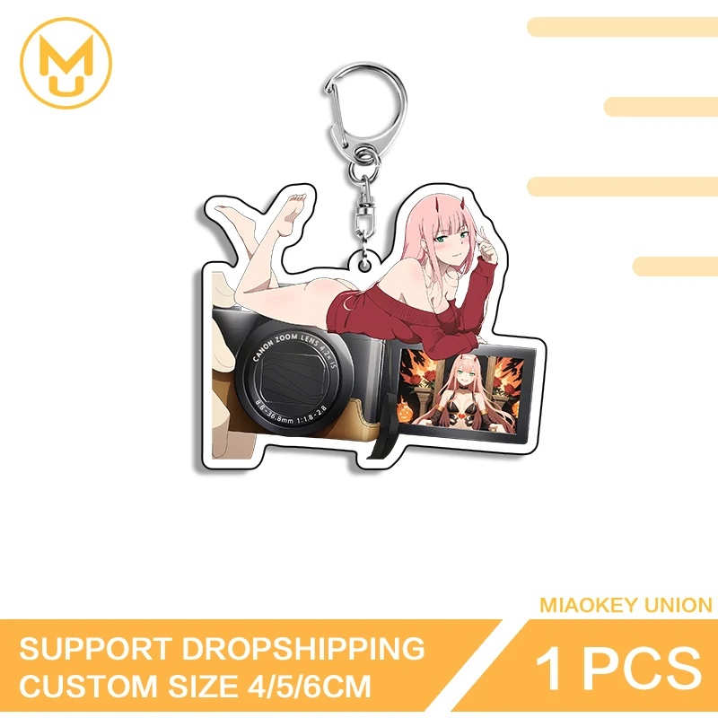 وحدة تحكم ألعاب مثيرة صفر اثنين Waifu Edgy فريدة من نوعها قسط مزدوجة الوجهين سلسلة مفاتيح البساطة الإبداعية شخصية مسلية المجوهرات #2