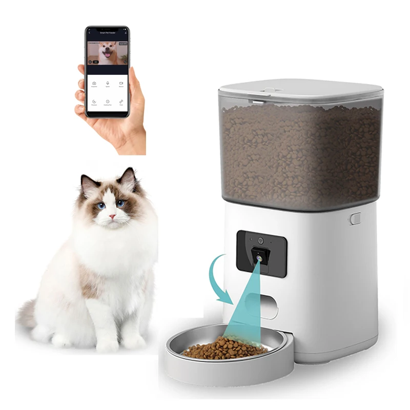 

Best Automatic Dry Food Metal Bowl Water Feeder with Camera Wireless Microchip RFID Automatic Connection Smart