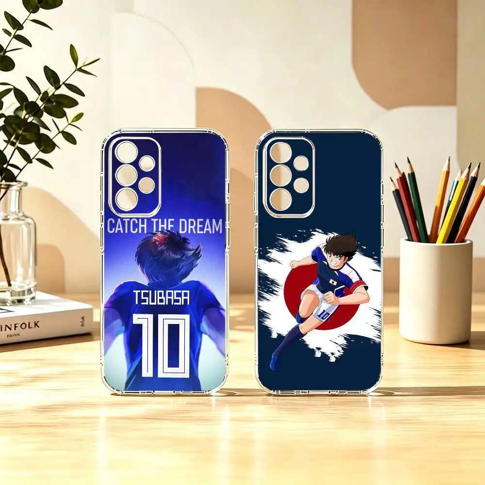 Ozora Tsubasa Legendary Football Hero Stand Phone Case Transparent TPU For Samsung S25,24,23,22,21,10,9,Ultra,Plus