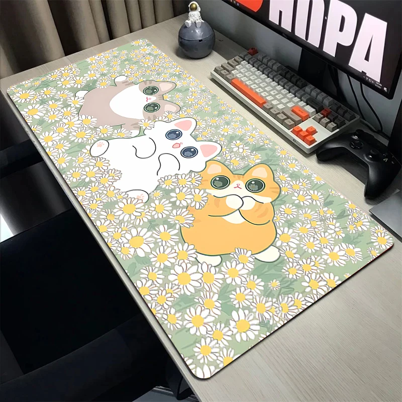 

Mouse Pad Cat Gamer Cute Large Mousepad Gaming Kawaii HD Print Computer Desk Mat Game Anti-slip Laptop Mouse Mat XXL 500x1000mm