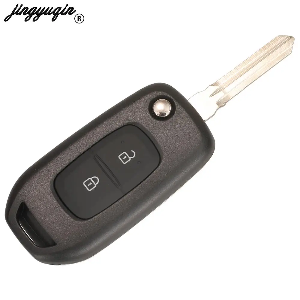 jingyuqin 2/3 Button Flip Remote Car Key 433MHz 4A Chip For Renault Dacia Logan 2 Kadjar Captur Megane 3 Symbol Sandero 2 Duster