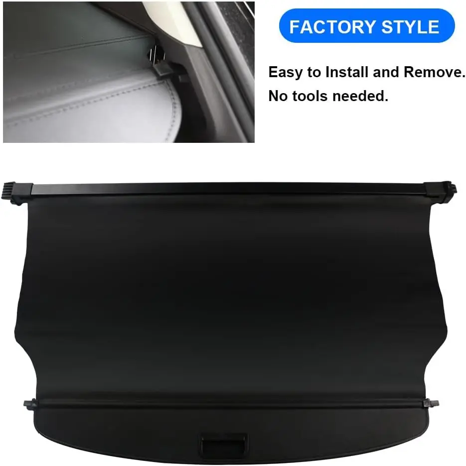 Cargo Cover for Jeep Grand Cherokee (2 Row; WL) 4XE Accessories 2022 2023 2024 2025 Rear Black Trunk Shade Luggage Security Cove