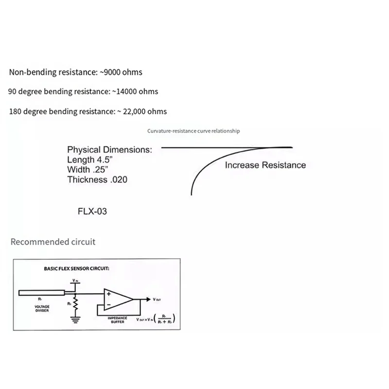 

A97I-6X Flex Sensor 2.2 Inch Flex Sensor For Manipulator Electronic Glove Accessories Flex2.2Inch Flex Sensor
