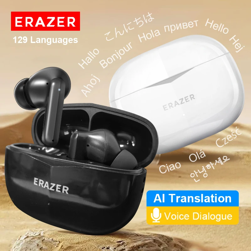 

Original ERAZER AI Real Time Translation Wireless Earphones Bluetooth 5.3 Headphone Immersive Bass Earbuds Stereo Sound Headsets
