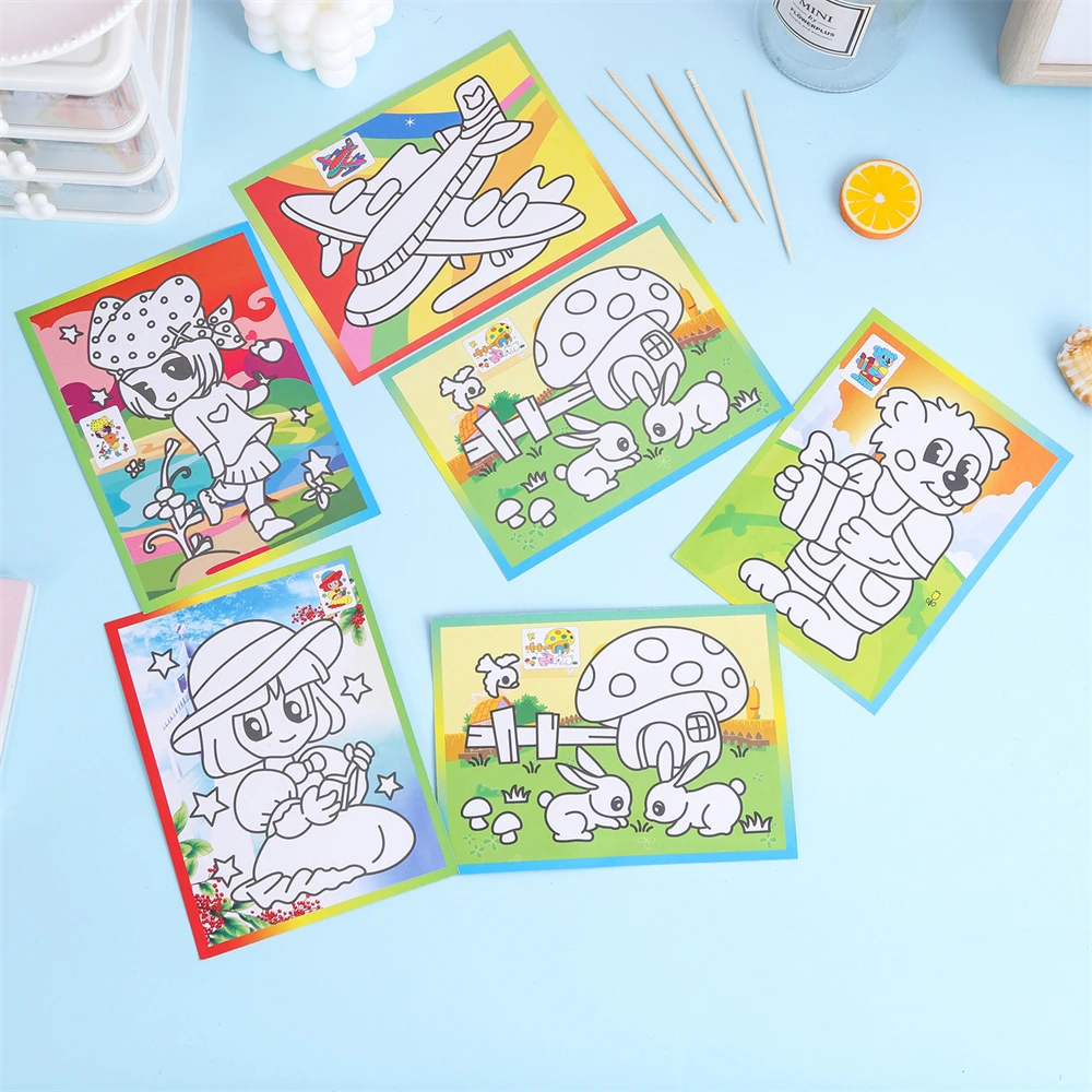 Painting Book Gradient Color Partition Design Colorful Painting Paper Painting Teaching Tool Art Scratch Scratch Painting