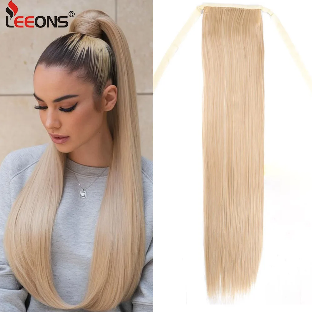 

Long Straight Ponytail Extension Clip In 20 Inch Wrap Around Ponytail Heat Resistant Synthetic Pony Tail Hair Ponytail For Women