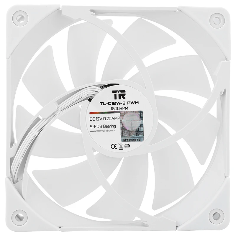 Thermalright-TL-C12W-S ARGB Ventilador De Chassi, 12cm, 4Pin, PWM 1500, Colorido, Baixo Ruído, Ventilador