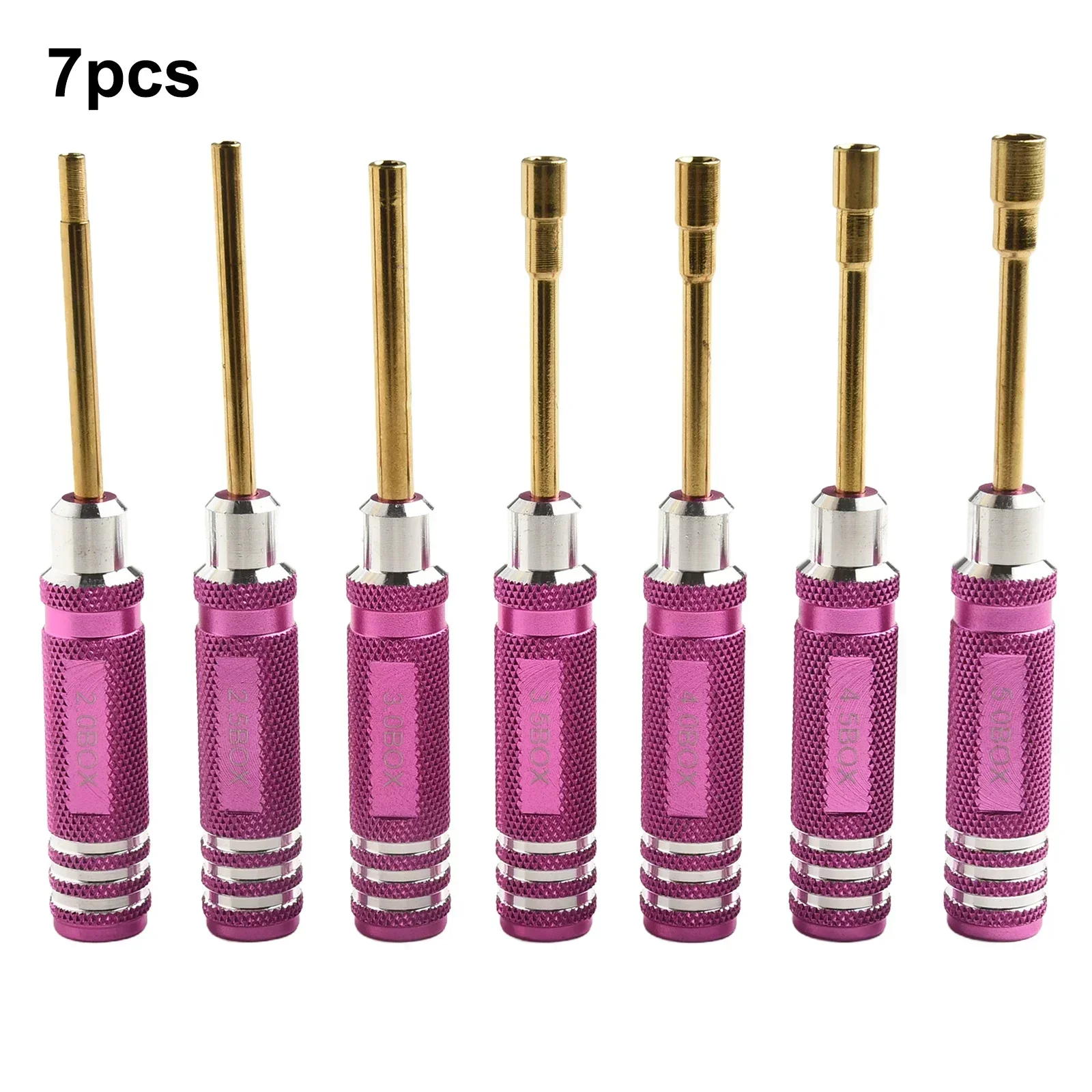 7pcs 2/2.5/3/3.5/4/4.5/5mm Hex Screwdriver Kit Hex Nut Driver Set Wrench Hexagonal Screwdriver For Rc Car Helicopters Driver Too