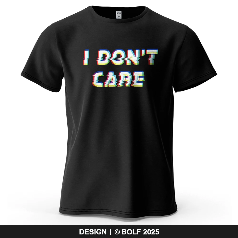 I Don't Care Herren-T-Shirt, 100 % Baumwolle, übergroß, lässig, Hangouts, Grafik-T-Shirts für Damen, Tops, T-Shirts, Streetwear