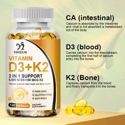 Vitamin D3K2 Capsule for Boosting Calcium Absorption Bone & Joint Health Preventing Osteoporosis Increase Immunity Support Heart