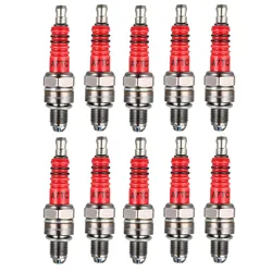 10PCS Racing 3 Electrode Spark Plug A7TC for 50cc 90cc 110cc 125cc 150cc Atv Scooter Dirt Bike Go Kart High Performance