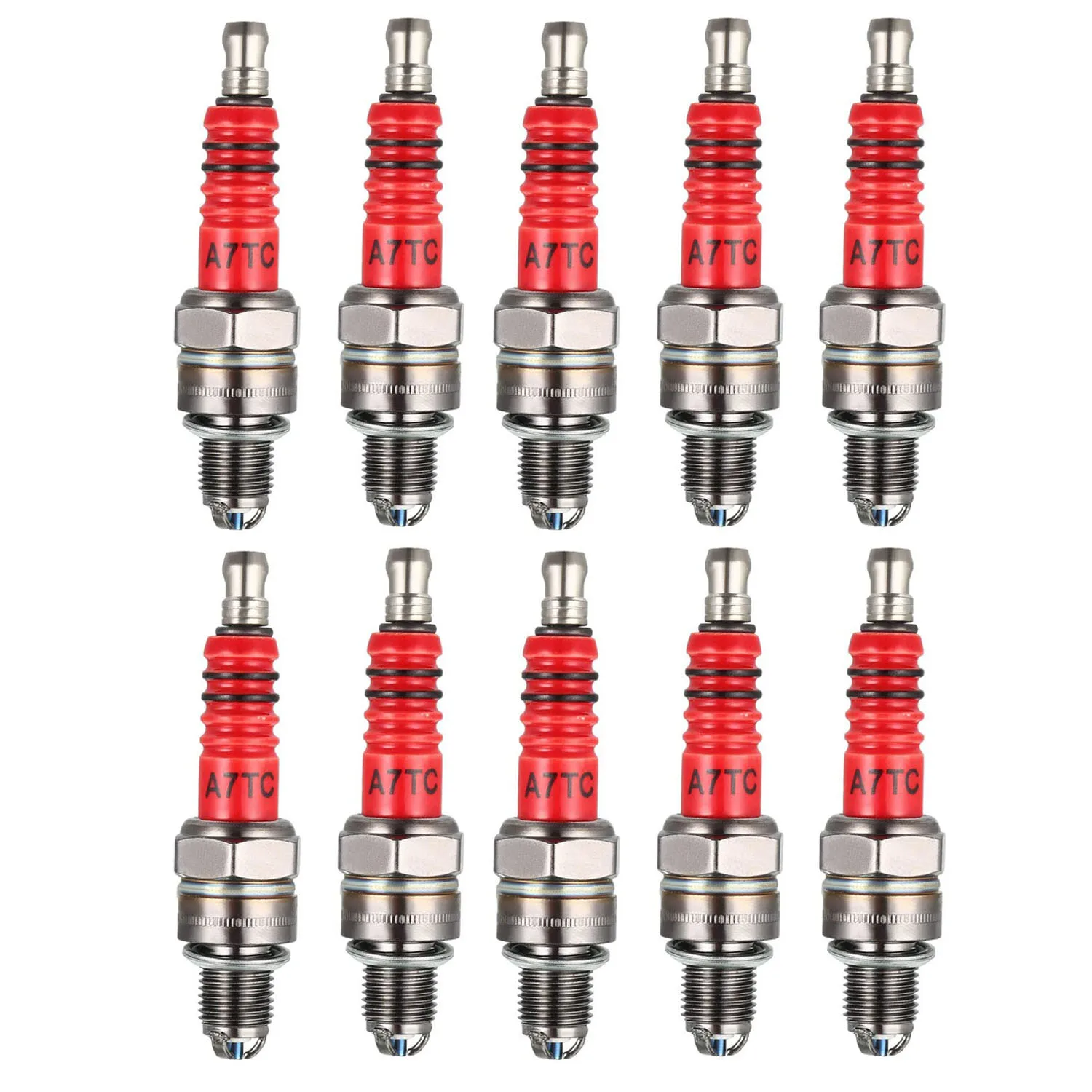 10PCS Racing 3 Electrode Spark Plug A7TC for 50cc 90cc 110cc 125cc 150cc Atv Scooter Dirt Bike Go Kart High Performance