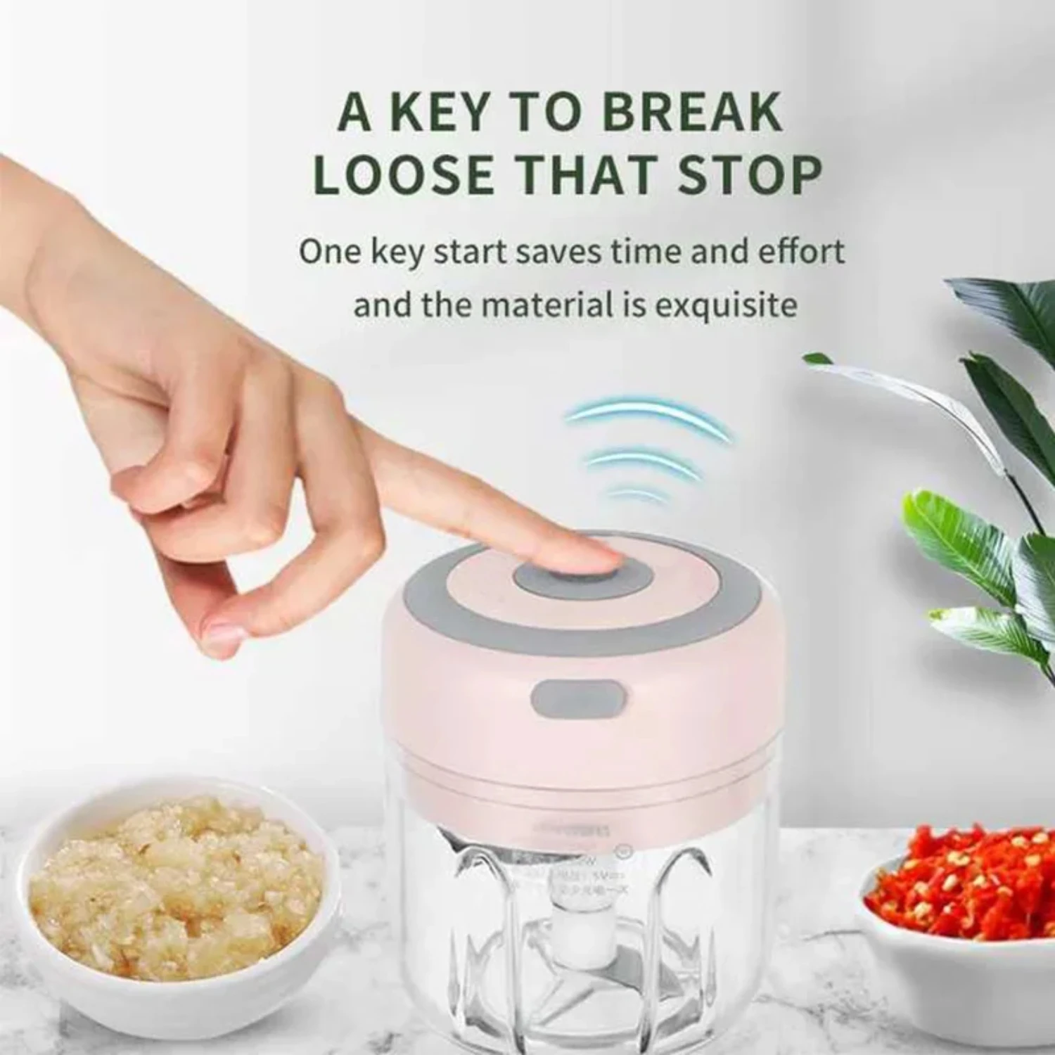 

Efficient Portable USB Rechargeable Mini Food Grinder - Compact and Powerful Garlic, Ginger, and Onion Chopper for Fruits and Ve